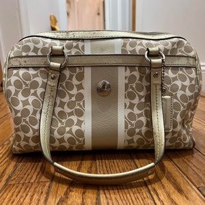 Coach Bag, Gold and Beige